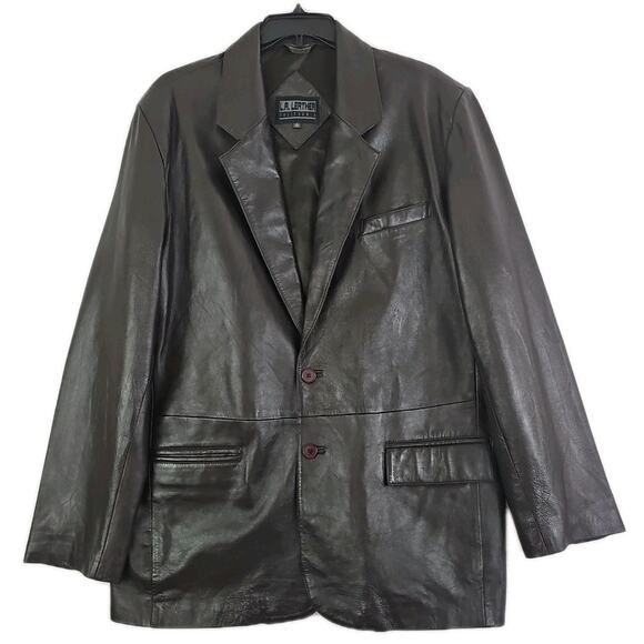 Vintage L. A. Leather California ~Men's Size 46Tall~Brown Soft Mid Length Jacket - Picture 1 of 11
